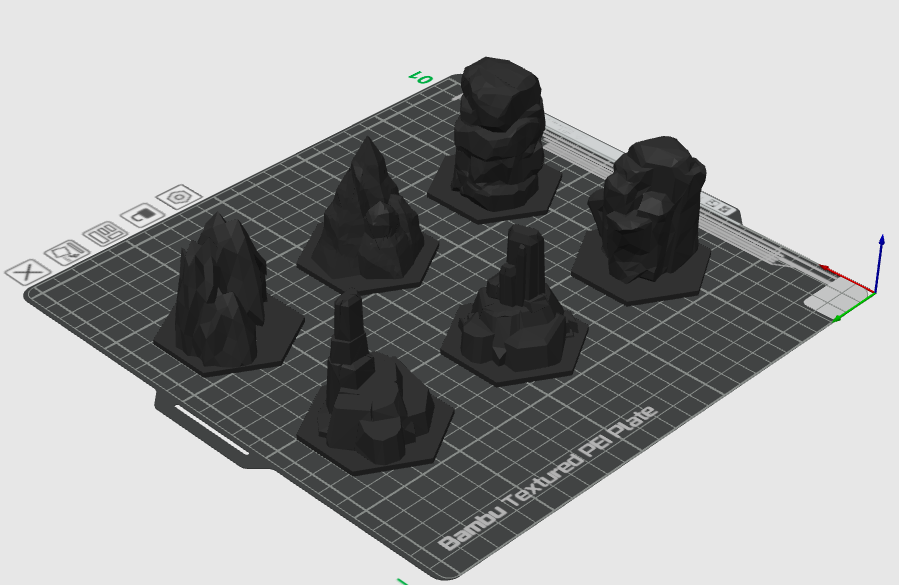 Borderlands: Mister Torgue's Arena of Badassery - 6 Piece Set Bundle, Hexatile Mountain Shapes.